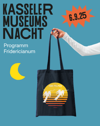 Hand hält Tasche mit Sonnenuntergangsmotiv