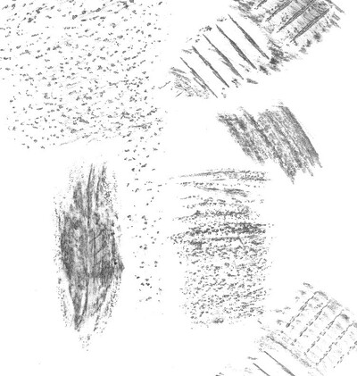 A white paper with pencil hatchings.