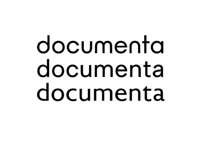 Der Schriftzug "documenta" in den drei verschiedenen Schriftschnitten geometrisch, grotesk und humanistisch