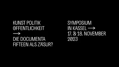 Black background with black lettering showing the title and times of the event