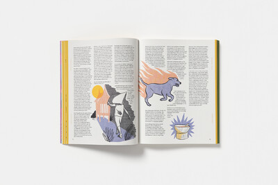 Innenansicht mit Illustrationen