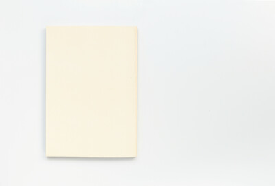 Rückseite aus dem Ausstellungskatalog der documenta 6, einfarbig in hellem Beige ohne Text oder Gestaltungselemente.