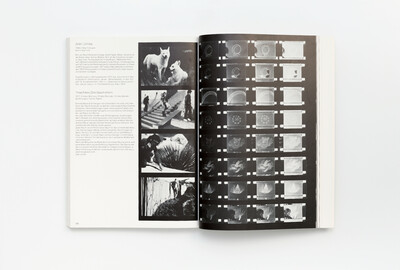 Doppelseite aus dem Ausstellungskatalog der documenta 6 mit einem Text über Hilla und Bernd Becher links und einer typologischen Bildtafel mit 21 Schwarz-Weiß-Fotografien industrieller Aufbereitungsanlagen rechts.